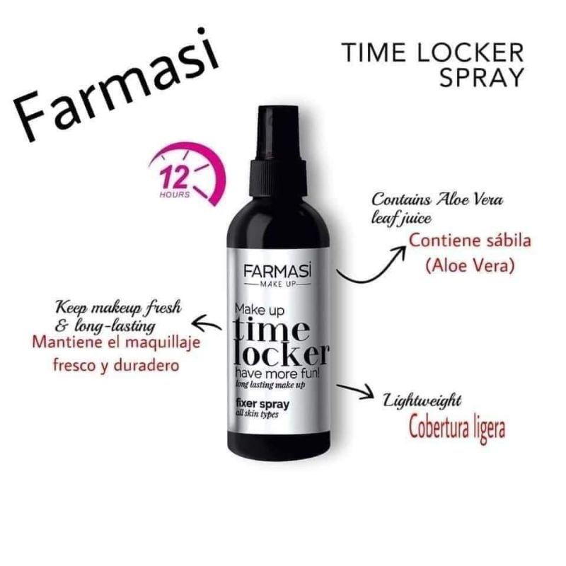 Spray Fijador de maquillaje Farmasi | Make Up Time Locker – Boddybox